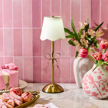 Load image into Gallery viewer, Two's Company | LED Portable Cordless Gold Bow Table Lamp