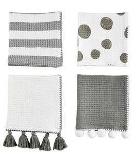 Gray Tassel Towel Set