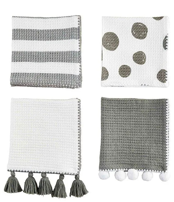 Gray Tassel Towel Set