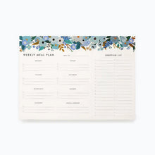 Load image into Gallery viewer, Rifle Paper Co. Blue Garden Party Meal Planner | Grocery List Notepad
