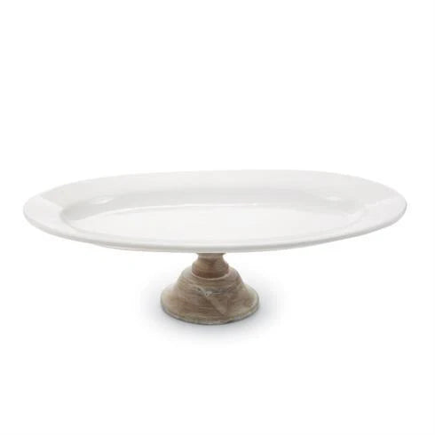 Platter On Wood Pedestal