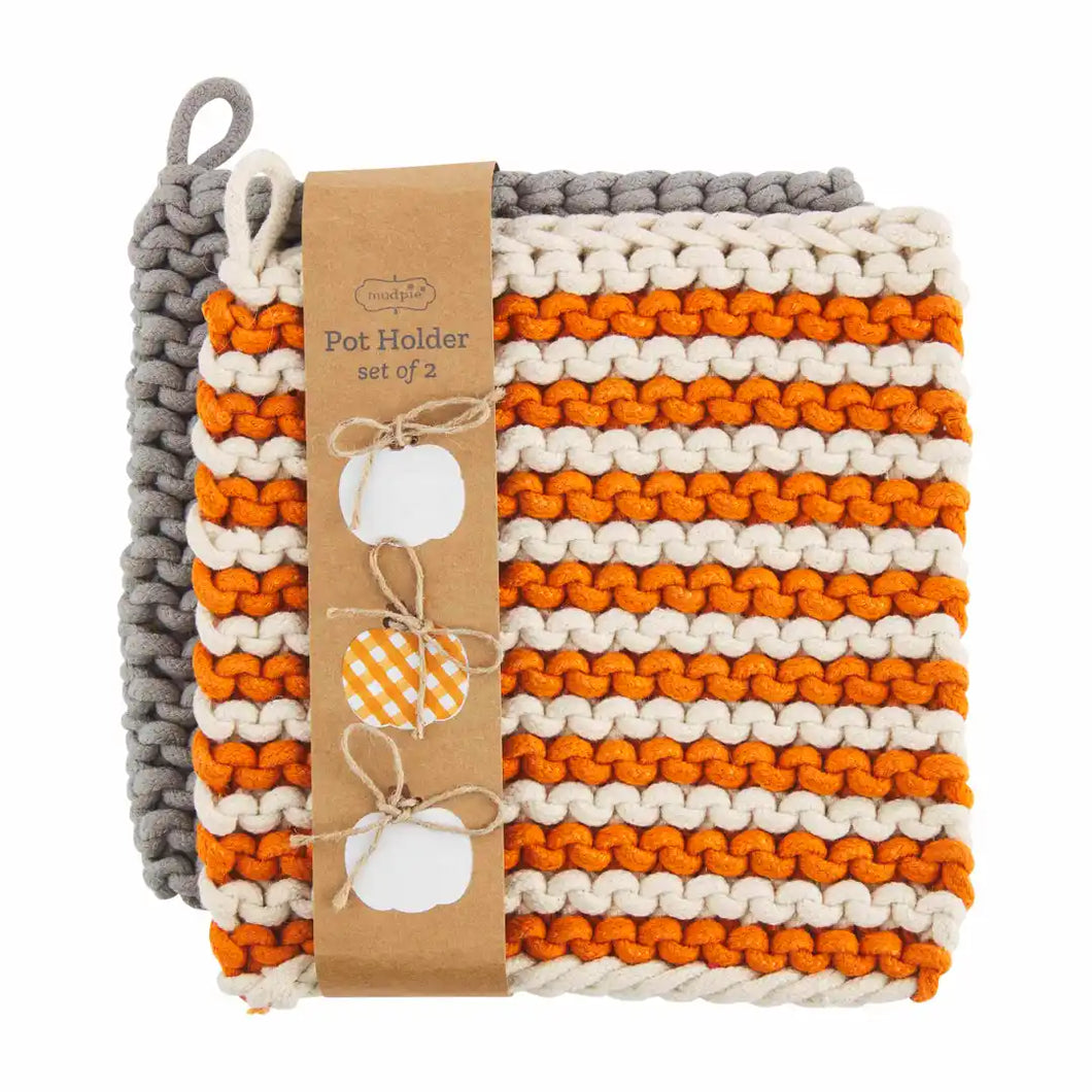 Orange Crochet Pot Holder