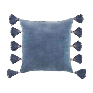 Blue Velvet Tassel Pillow