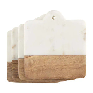 Square Marble Wood Coasters