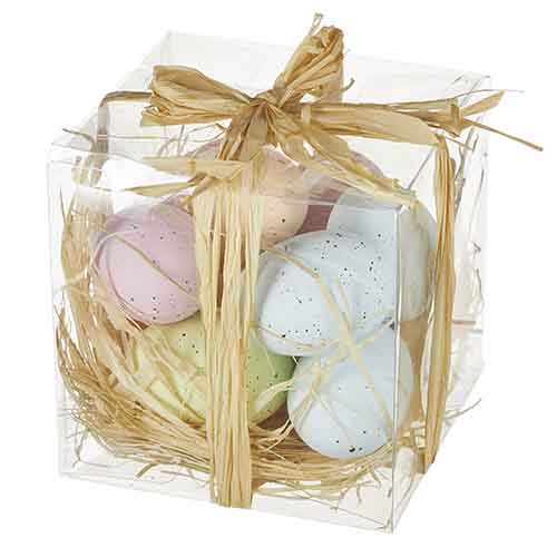 Box of Multicolor Pastel Colored Eggs