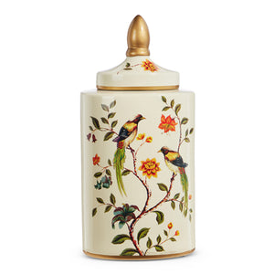 18" Bird and Floral Ginger Jar