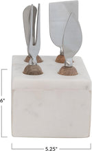 Load image into Gallery viewer, Stainless Steel Cheese Servers w/ Marble Stand
