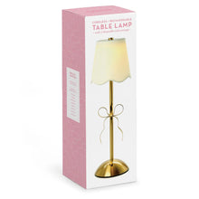 Load image into Gallery viewer, Two's Company | LED Portable Cordless Gold Bow Table Lamp
