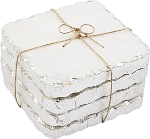 Silver Marble Coaster Set