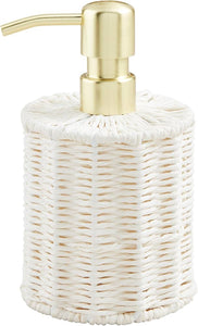 White Woven Seagrass Soap Dispenser