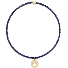 Load image into Gallery viewer, hope classic bracelet - navy - star small gold disc
