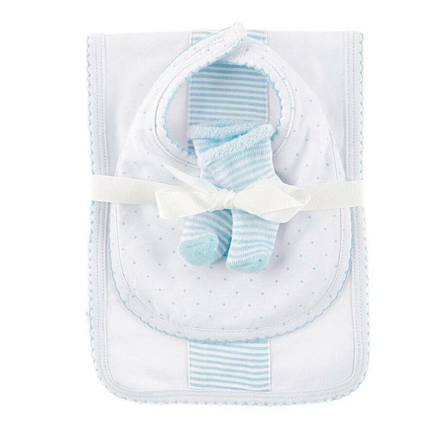 Blue Burp Bib & Sock Set