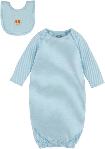 Blue Puppy Gown & Bib Set