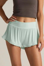 Load image into Gallery viewer, Faceplant Dreams Ruffle Shorts Aqua | Soft Bamboo Sleep Shorts
