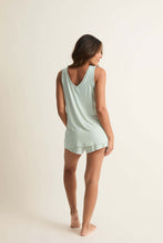 Load image into Gallery viewer, Faceplant Dreams Double V-Neck Tank Aqua | Soft Bamboo Tank Top
