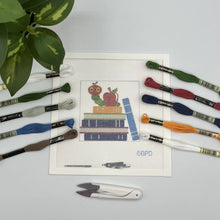 Load image into Gallery viewer, Books with Caterpillar Needlepoint kit
