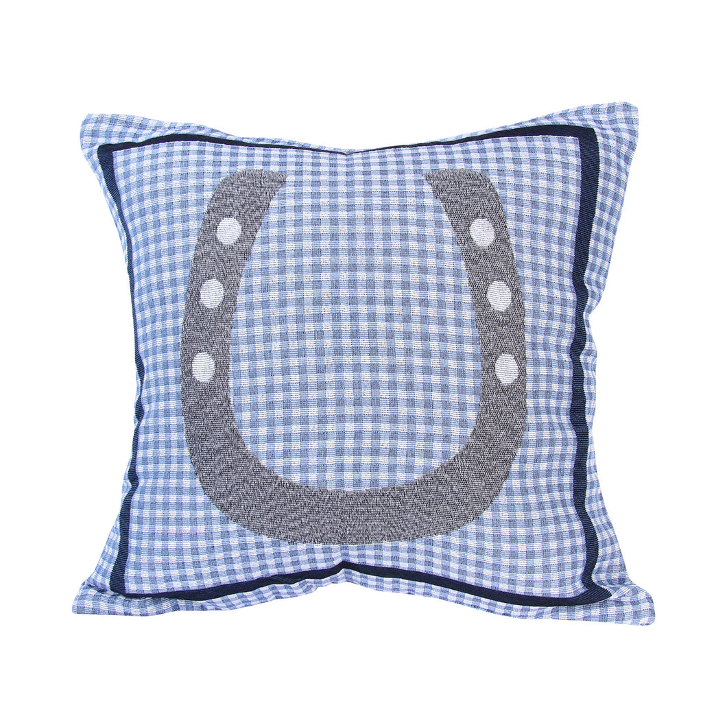 Blue Horseshoe Pillow