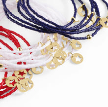 Load image into Gallery viewer, hope classic bracelet - white - star small gold disc
