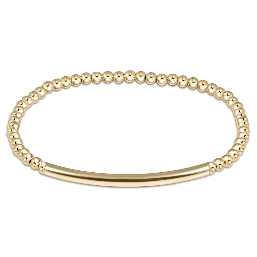 classic gold 3mm bead bracelet - bliss bar smooth