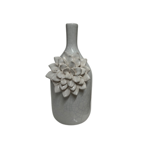 Ceramic Flower White Rose Vase