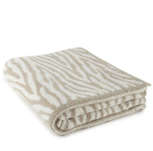 Zebra Chenille Blanket Grey