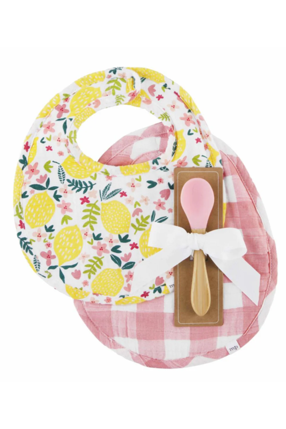 Lemon Muslin Bib Spoon Set