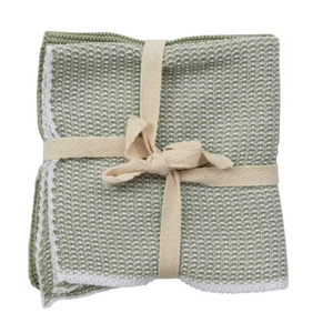 12" Square Cotton Dish Cloths, Set of 2