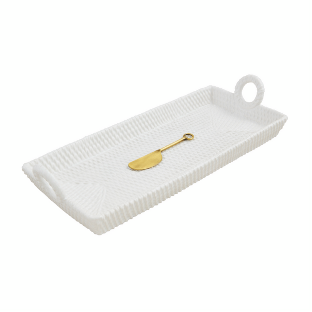 Woven Stoneware Tray Set