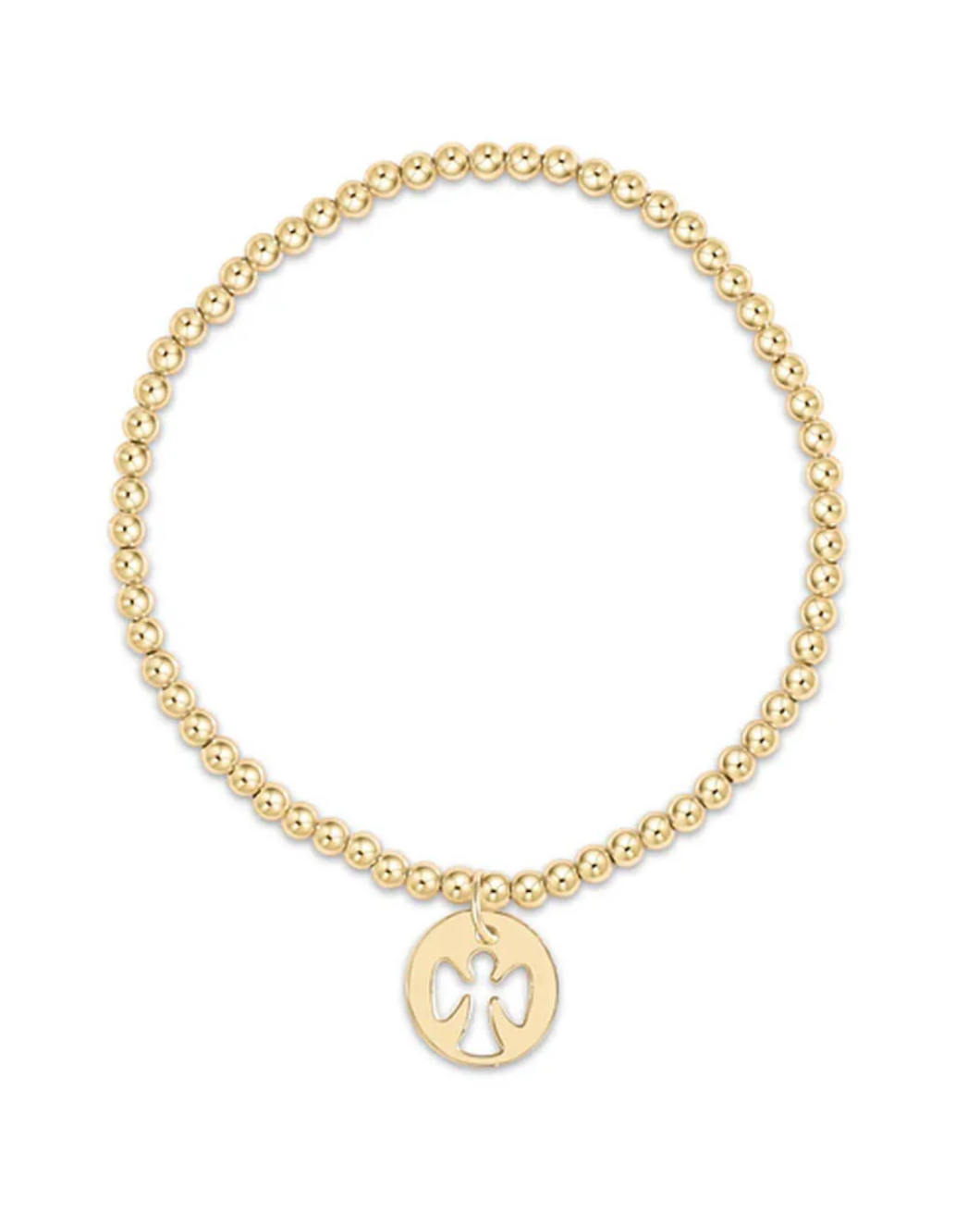 Classic Gold 3mm Gold Angel Disc Bead Bracelet