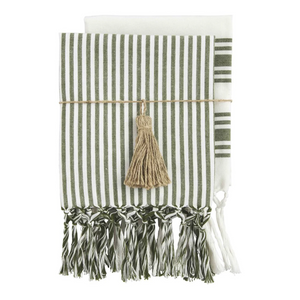 Striped Green Turkish Towel
