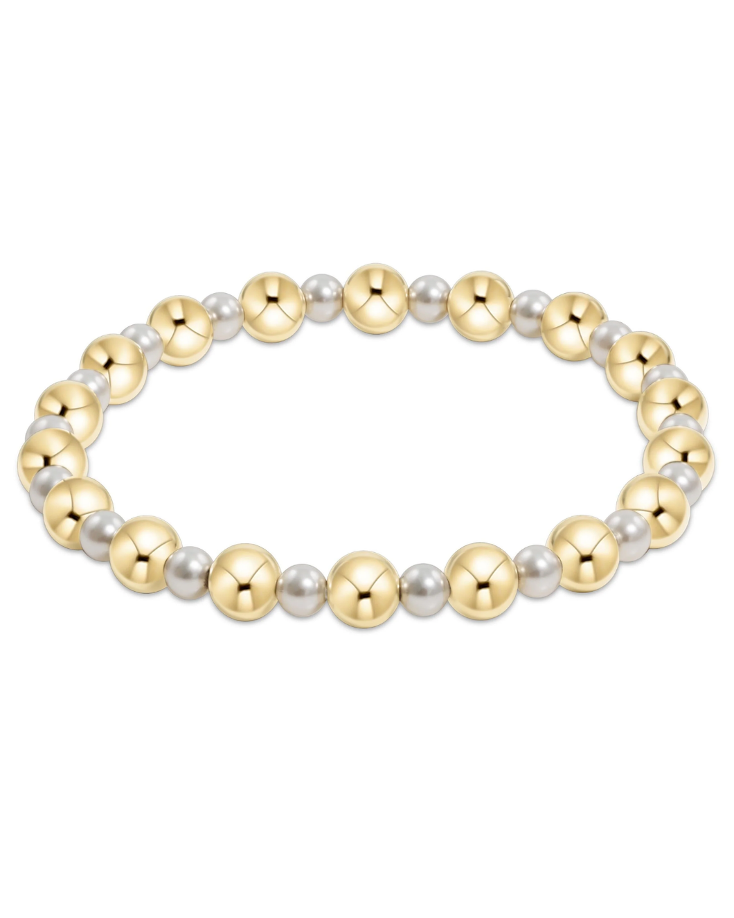 Pearl Grateful 6mm Gold Bead Bracelet