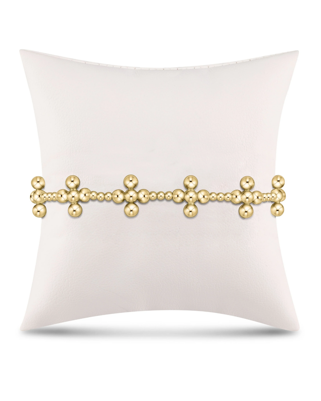 Signature Cross Gold 2.5mm Bead Bracelet