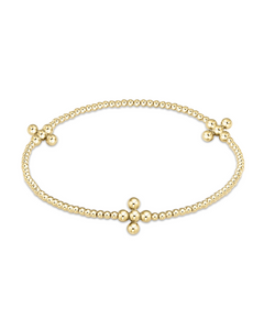 Signature Cross Gold 2mm Bead Bracelet