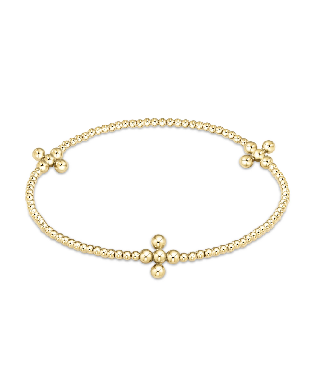 Signature Cross Gold 2mm Bead Bracelet