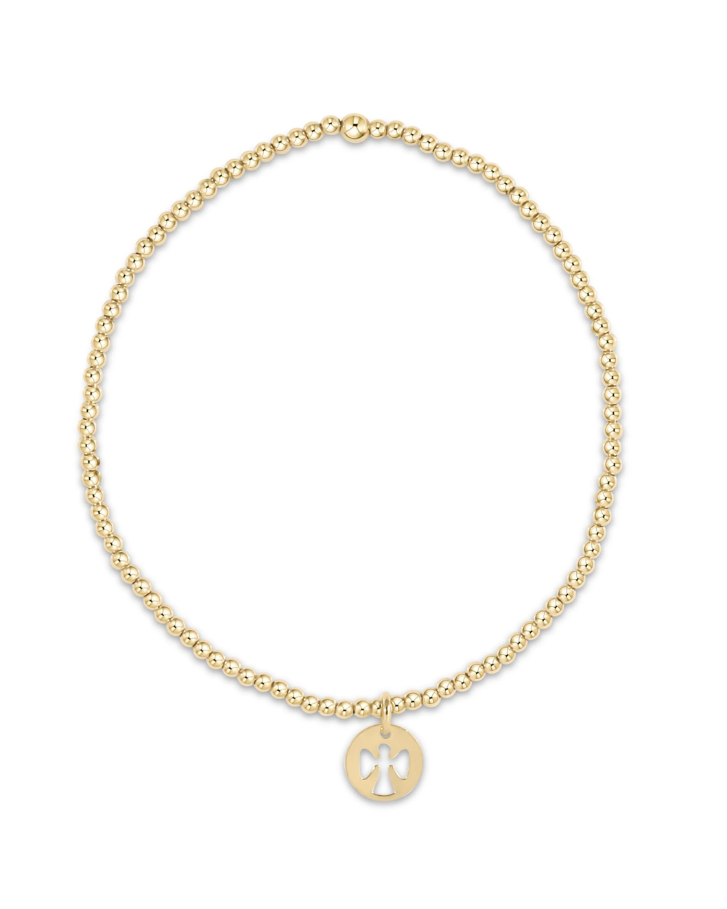 Classic Gold 2mm Gold Angel Small Disc Bead Bracelet