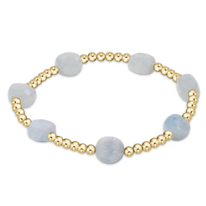 Admire Gold 3mm Bead Bracelet - Aquamarine