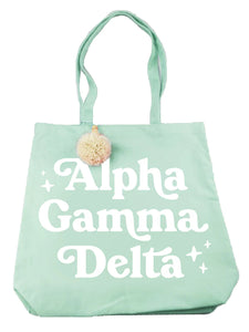 Alpha Gamma Delta Pom Pom Tote