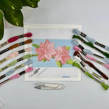 Load image into Gallery viewer, Azaleas Needlepoint Kit on Blue
