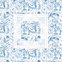 Load image into Gallery viewer, Amazon Blue Instructional Mahjong Tablecloth | American Mahjong Table Cover
