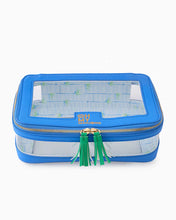 Load image into Gallery viewer, Blue Mahjong Tile Storage Bag | Structured Mahjong Tile Organizer
