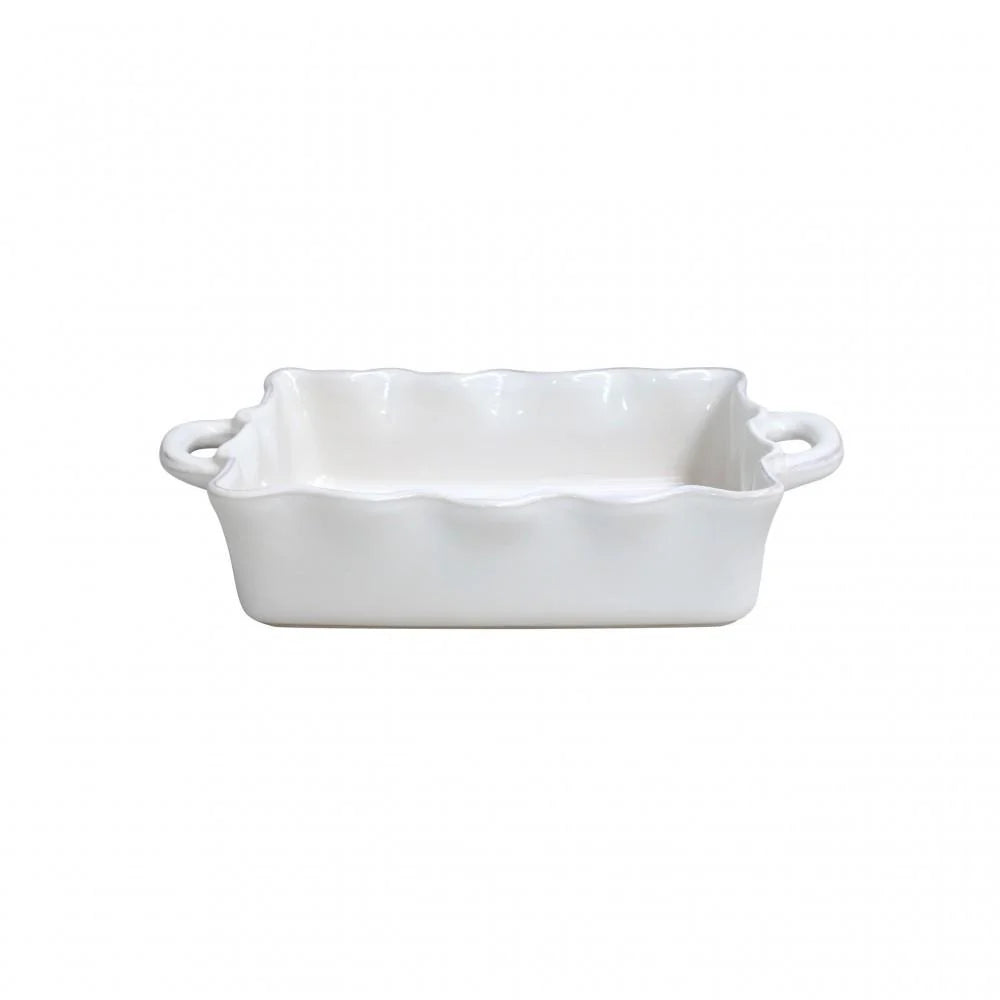 Medium Ruffled White Baker