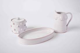 Beaded Cream and Sugar Set