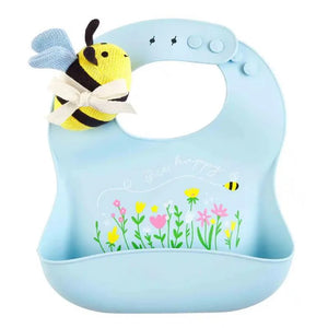 Blue Girl Silicone Bib Rattle