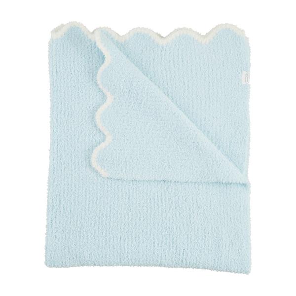 Blue Scalloped Chenille Blaaket
