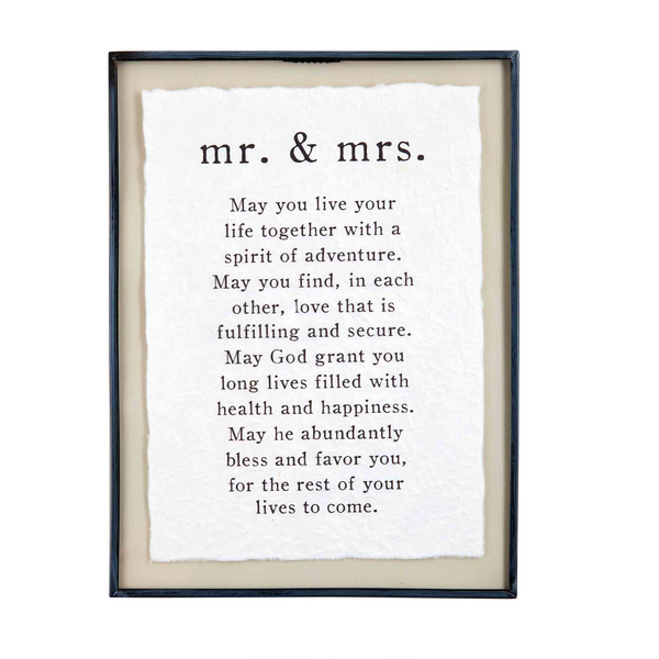 Mr and Mrs Glass Plaque