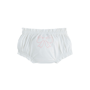 Ivory Boucle Bow Diaper Cover