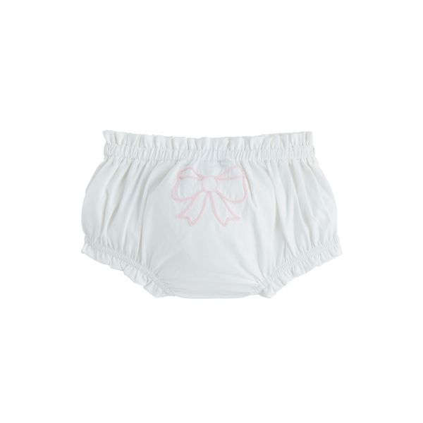 Ivory Boucle Bow Diaper Cover