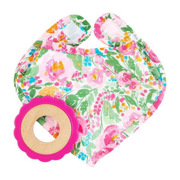 Floral Teether Bib Set