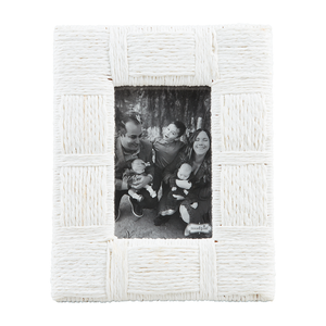 Small White Grass Woven Frame