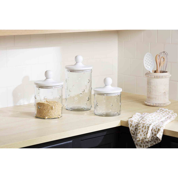 Hobnail Glass Canister Set